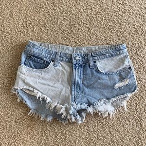 Carmar denim shorts distressed with stripes